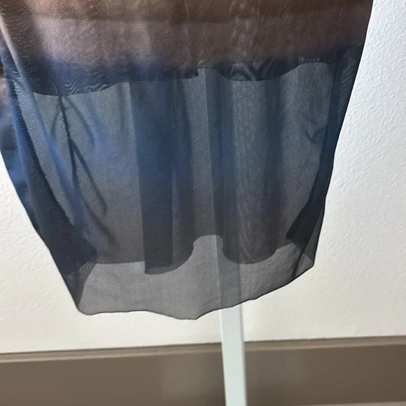 BodyCon Dress L Ruched Ombre Sunset Sheer Sleeves Y2K Dark Fairy Ethereal Grunge - Picture 13 of 15